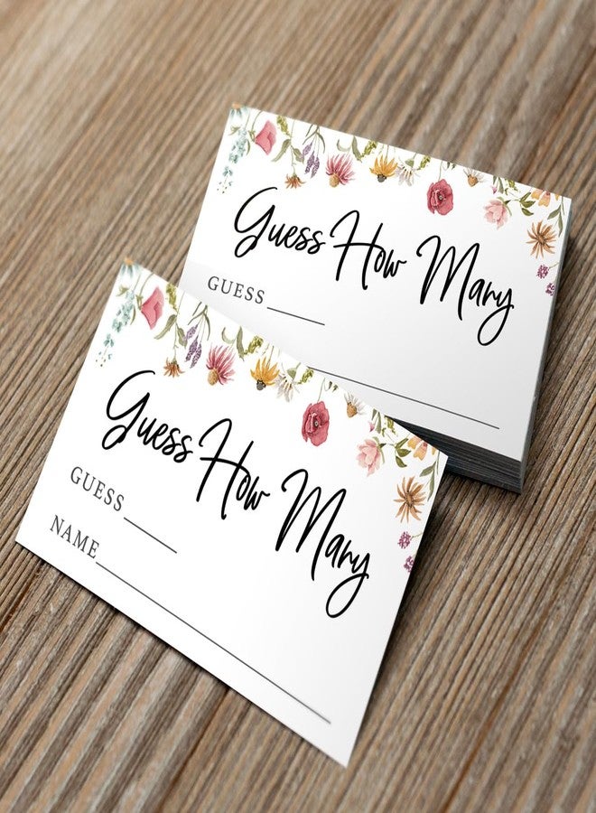 Printed Party Candy Jar Guessing Game (Set of 50), Wildflower Bloom Theme, includes Matching Table Display Sign - Image 2
