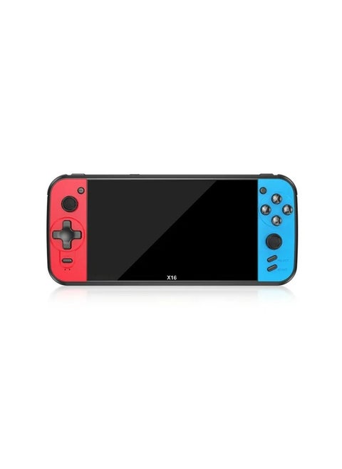 HD PSP Handheld Game Machine X16, 8GB RAM, 6.5 Inch Screen, Preinstalled Games 3000, Red & Blue