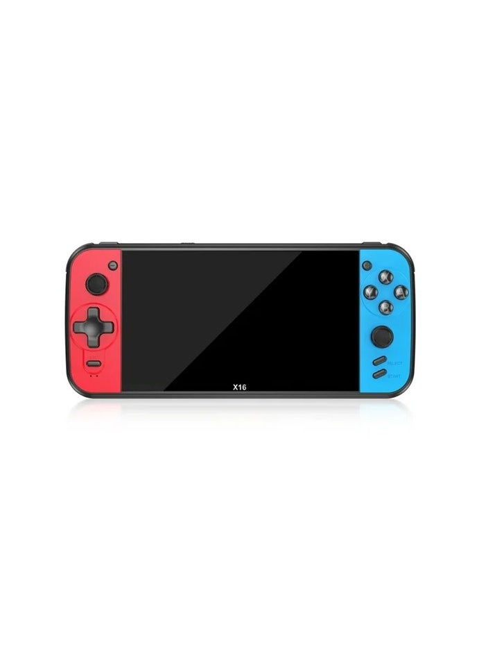 HD PSP Handheld Game Machine X16, 8GB RAM, 6.5 Inch Screen, Preinstalled Games 3000, Red & Blue