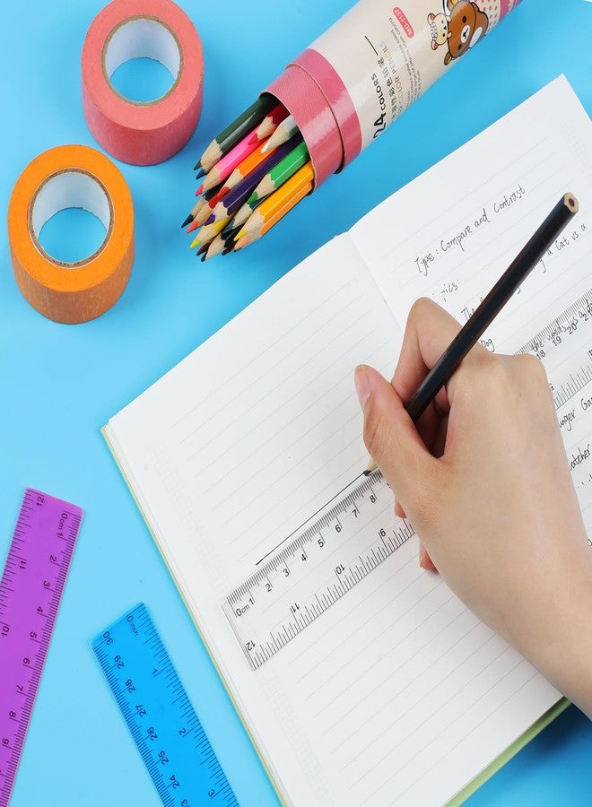 DSUWAZU 30PCS Clear Ruler Plastic Rulers 12 Inch, with Inches and Metric for School Classroom, Home, or Office (Clear) - Image 5