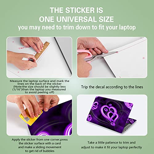 ICOLOR Purple Hearts Fashion 11.6 12.1 13 13.3 14 15 15.4 15.6 inches Netbook Laptop Skin Sticker Cover Reusable Protector for 11.6-15.6 Inch Chromebook Skin - Image 3