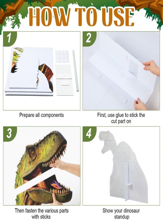 Colingmill 4 ft Life Size Dinosaur Cardboard Standup Cutout Dinosaur Birthday Party Decorations Tyrannosaurus Photo Props PVC Cutout Jurassic Theme Party Photo Props for Animal Jurassic Theme Supplies - Image 3