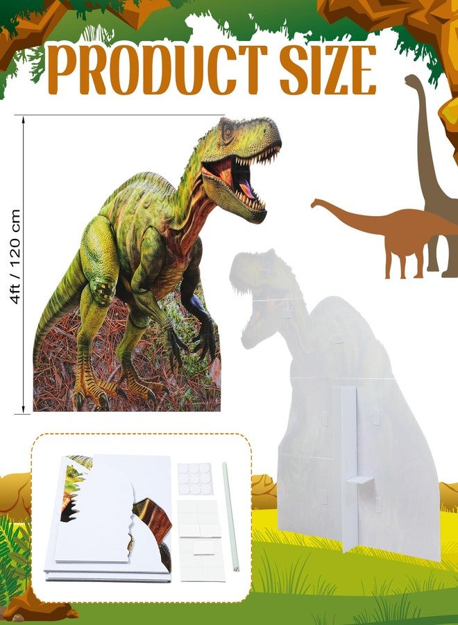 Colingmill 4 ft Life Size Dinosaur Cardboard Standup Cutout Dinosaur Birthday Party Decorations Tyrannosaurus Photo Props PVC Cutout Jurassic Theme Party Photo Props for Animal Jurassic Theme Supplies - Image 2