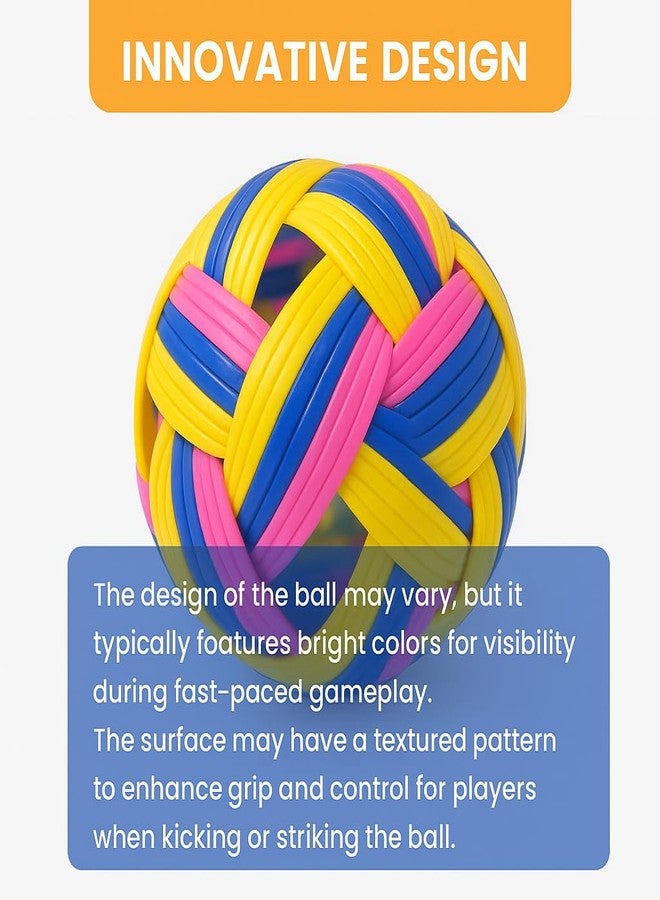 VAYINATO Sepak Takraw Competition Ball (Multi Color) Imported from Thailand | Kick Volleyball Training & Tournament Ball | Durable Woven Design | Growing Sport in India - Image 4