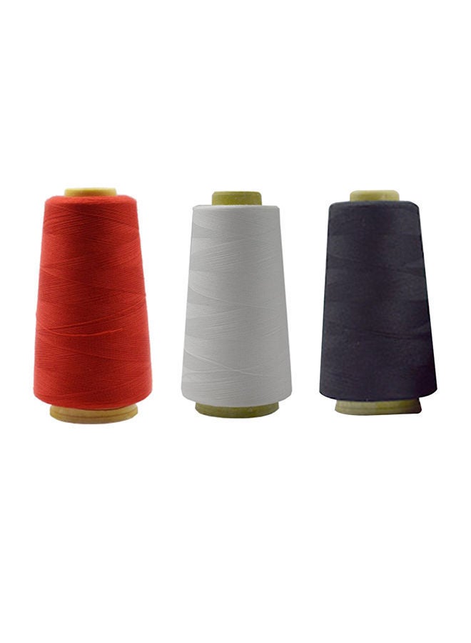 NIBEMINENT 3000 Yards Industrial Overlocking Sewing Machine Polyester Thread Red/White/Black - Image 1