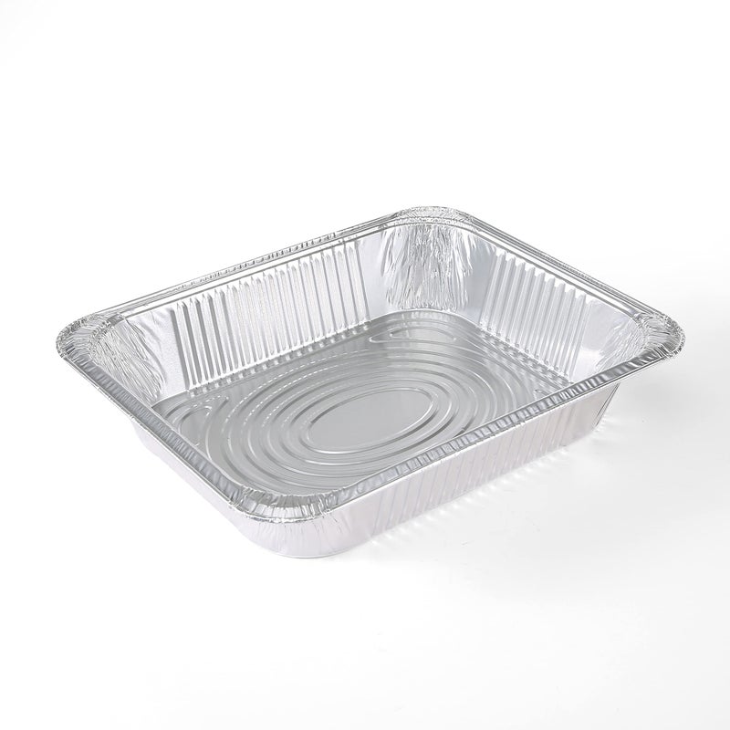 Glad Disposable Half Size Aluminum Steam Pans, Deep Heavy Duty Foil Pans for Steaming, Baking, Roasting, Meal Prep, Catering & Freezer Storage, 12.5 x 10.25 x 2.5 Inch, 2 Count - Image 3