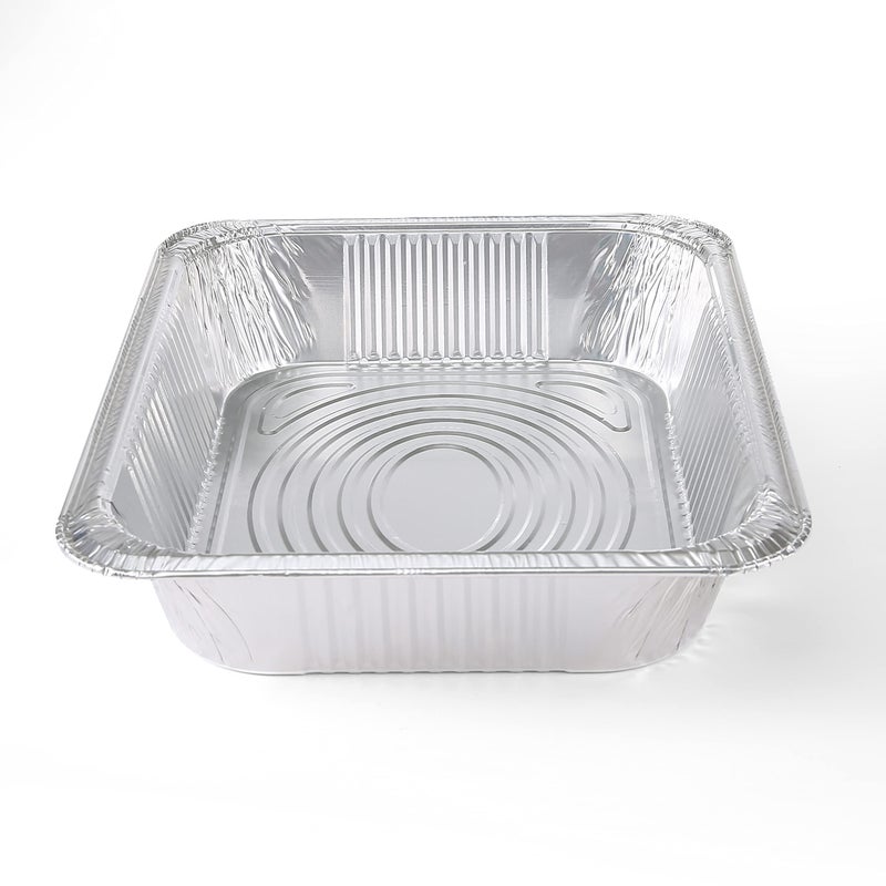Glad Disposable Half Size Aluminum Steam Pans, Deep Heavy Duty Foil Pans for Steaming, Baking, Roasting, Meal Prep, Catering & Freezer Storage, 12.5 x 10.25 x 2.5 Inch, 2 Count - Image 4
