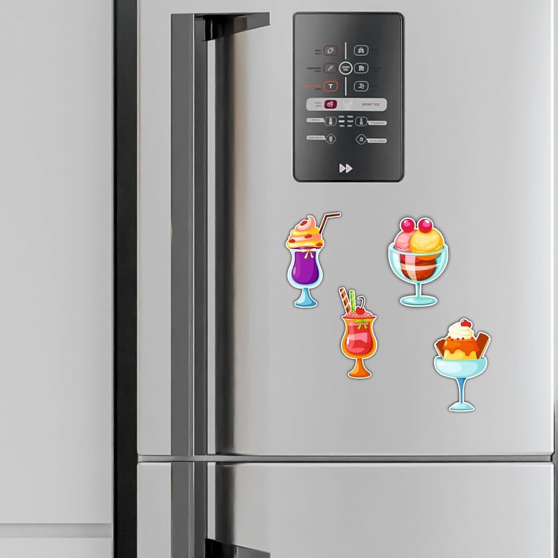 Giftplease Ice Cream Desserts Fridge Magnets- Set of 4 | Travel Souvenir | Refrigerator Magnet | Gifts | Decorative Items for Kitchen Fridge Magnets Set | Multicolor (FM_25) - Image 2