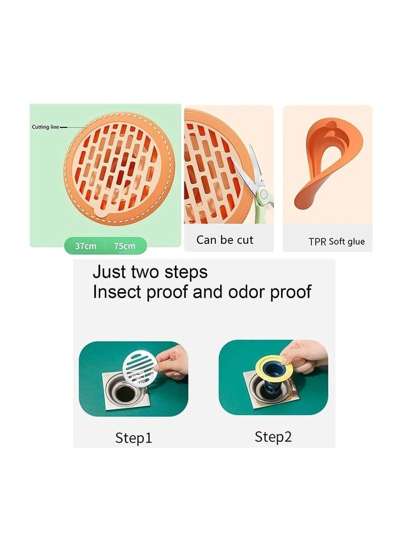 Arabest Floor Drain Core 4 Pack Silicone Floor Drain Core Plug Shower Waste Water Drainer Bathroom Insect Proof Floor Drain Core for Toilet Underwater Waterway - Image 3