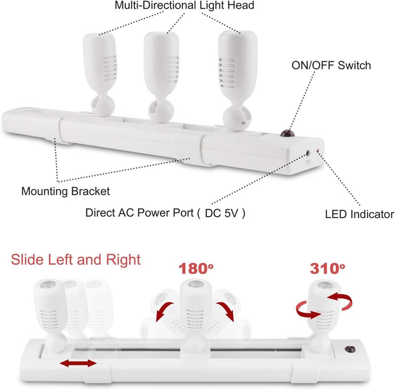 BIGLIGHT ضوء مسار LED، إضاءة مميزة قابلة للتعتيم برؤوس دوارة، ضوء كشاف يعمل بالتيار الكهربائي مع جهاز تحكم عن بعد لإضاءة حوض المطبخ وخزانة الصور والحمام والقبو والأعمال الفنية. - Image 5