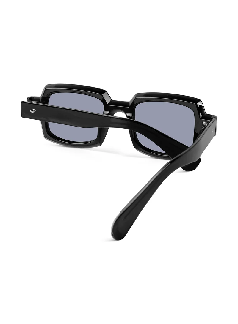 Woggles Posh Black Polarized Rectangle Sunglasses|100% UV Protected| Men & Women