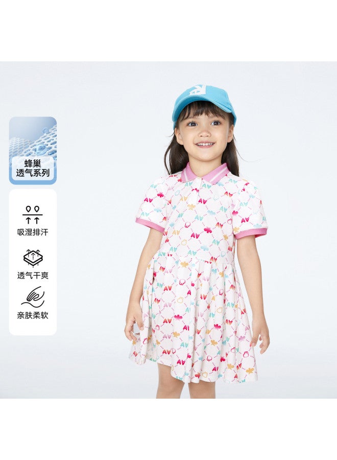 Annil فستان قصير الأكمام للفتيات - فستان بولو جديد صيفي يمتص الرطوبة وقابل للتنفس بطباعة شاملة - Image 2