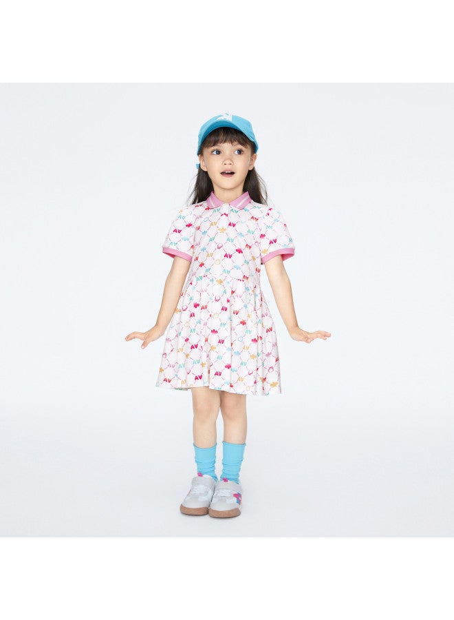 Annil فستان قصير الأكمام للفتيات - فستان بولو جديد صيفي يمتص الرطوبة وقابل للتنفس بطباعة شاملة - Image 5