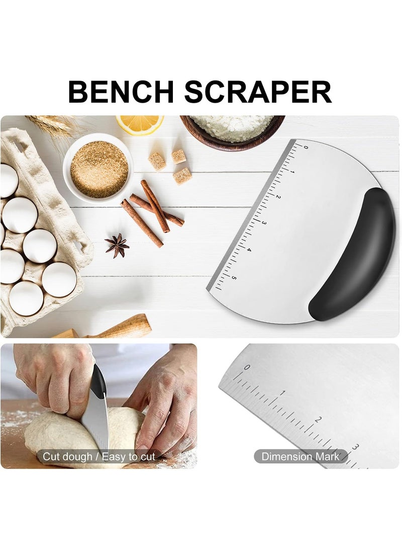 MINO ANT Pastry Cutter, Biscuit Cutter, Dough Scraper, Silicone Baking Mats, Stainless Steel Pastry Blender Set, Dough Cutter Biscuit Cutter Baking Pastry Mat Dough Blender Tools & Pastry Utensils (5 Pcs/Set) - Image 2