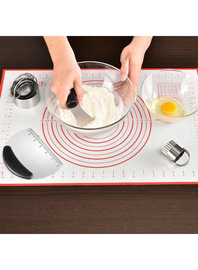 MINO ANT Pastry Cutter, Biscuit Cutter, Dough Scraper, Silicone Baking Mats, Stainless Steel Pastry Blender Set, Dough Cutter Biscuit Cutter Baking Pastry Mat Dough Blender Tools & Pastry Utensils (5 Pcs/Set) - Image 3