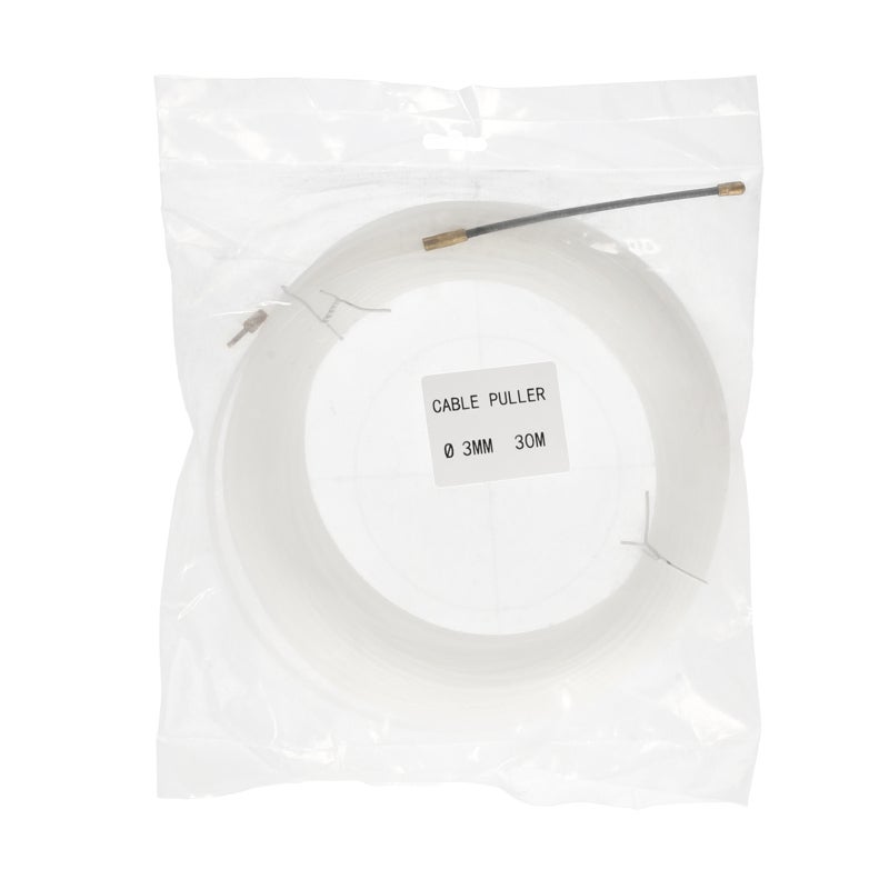 Fish Tape Wire Puller 30m 3mm Transparent White: Strong Flexibility Glides Through Conduits - Premium Durable Corrosion-Resistant Material - Non-Conductive Narrow Head for Construction Workers, DIY, H - Image 2