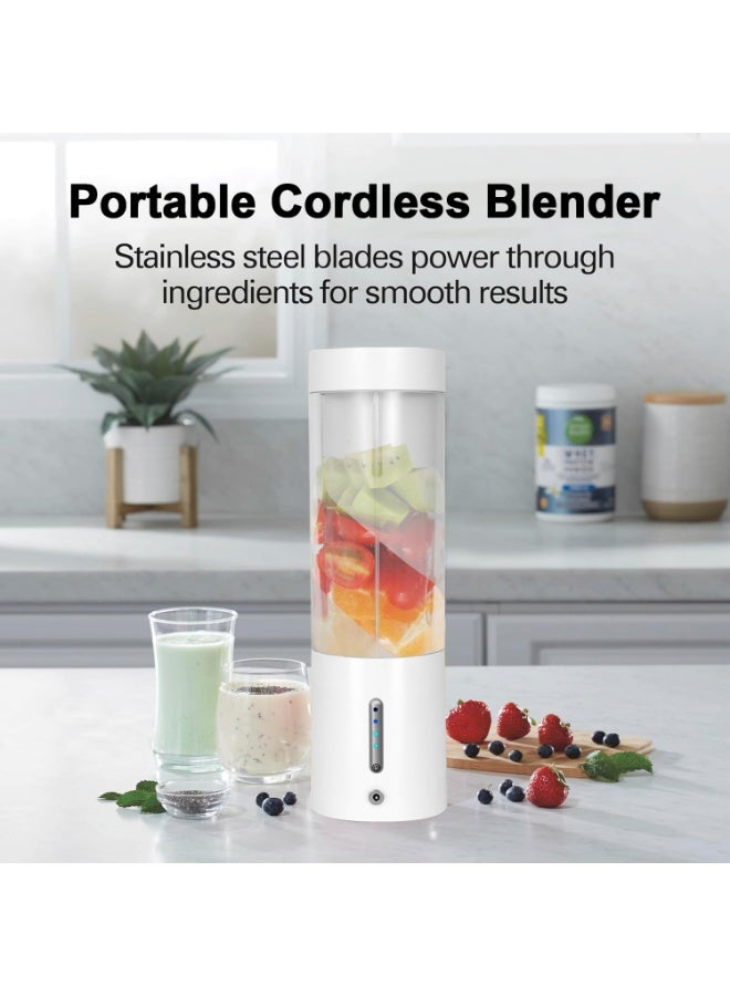 AMINAC Portable Blender, Cordless Blender for Shakes and Smoothies with 16 Oz Cup and Leakproof Lid, Durable Stainless Steel Blades for Powerful Blending Performance, Magnetic Rechargeable, White - Image 4