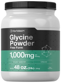 Horbaach Horbäach Glycine Powder 3 lbs | Free Form Supplement | Unflavored Powder | Vegetarian, Non-GMO, Gluten Free  - Image 1
