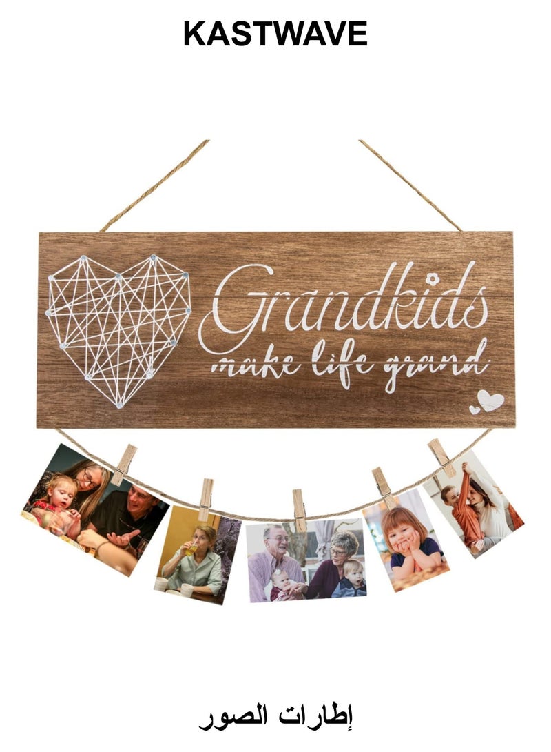 KASTWAVE Grandkids Picture Frames Gifts for Grandma Grandpa, Grandkids Photo Frame, Mothers Day Gifts for Grandmother, Grandchildren, Grandkidser Birthday Gifts for Grandparents (13.5 * 5.5 inch) - Image 1