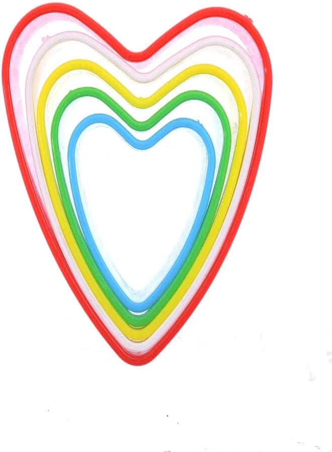 5 Pc Heart Shape Paste Cutter Set - Multi Color 1/arza2-1032