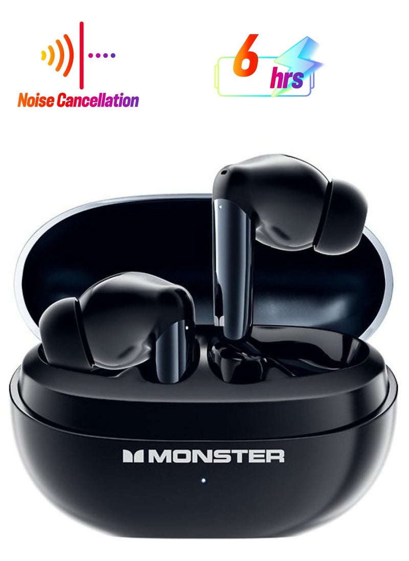 Monster GT12 Pro Active Noise Cancellation True Wireless Bluetooth Earphones, Black 