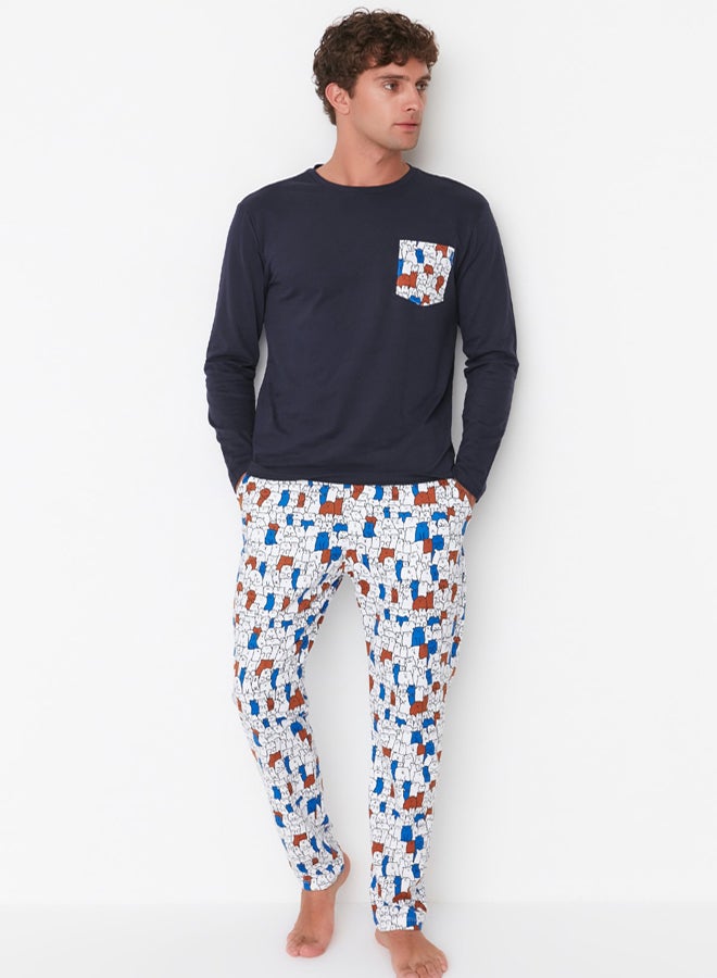 trendyol Multicolored Regular Fit Printed Pajama Set TMNAW22PT1072 - Image 3