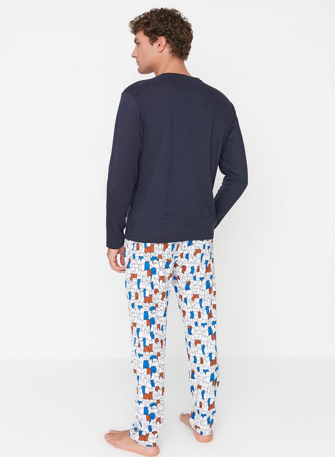 trendyol Multicolored Regular Fit Printed Pajama Set TMNAW22PT1072 - Image 4