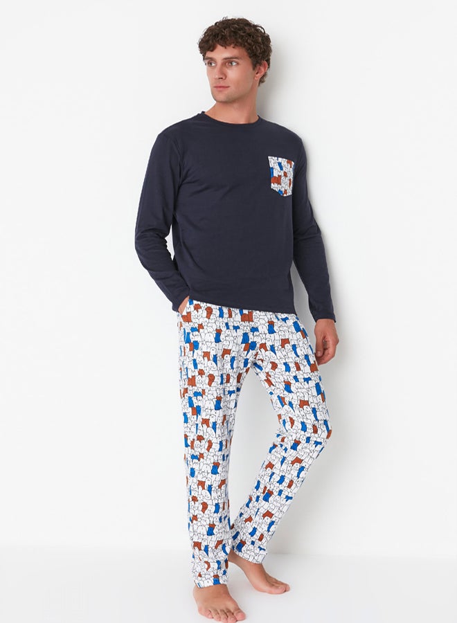 trendyol Multicolored Regular Fit Printed Pajama Set TMNAW22PT1072 - Image 2