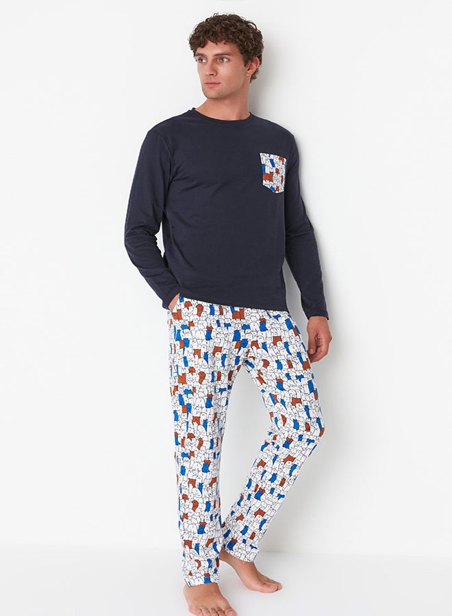 trendyol Multicolored Regular Fit Printed Pajama Set TMNAW22PT1072 - Image 2