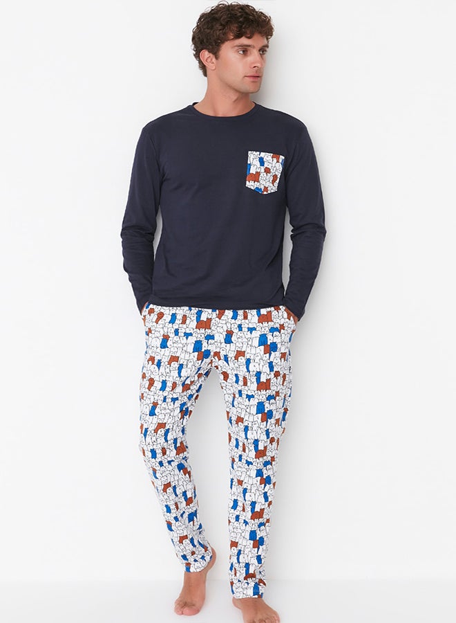 trendyol Multicolored Regular Fit Printed Pajama Set TMNAW22PT1072 - Image 3