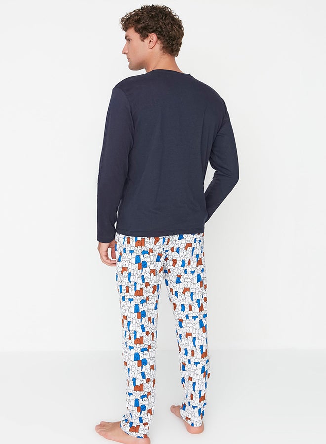 trendyol Multicolored Regular Fit Printed Pajama Set TMNAW22PT1072 - Image 4