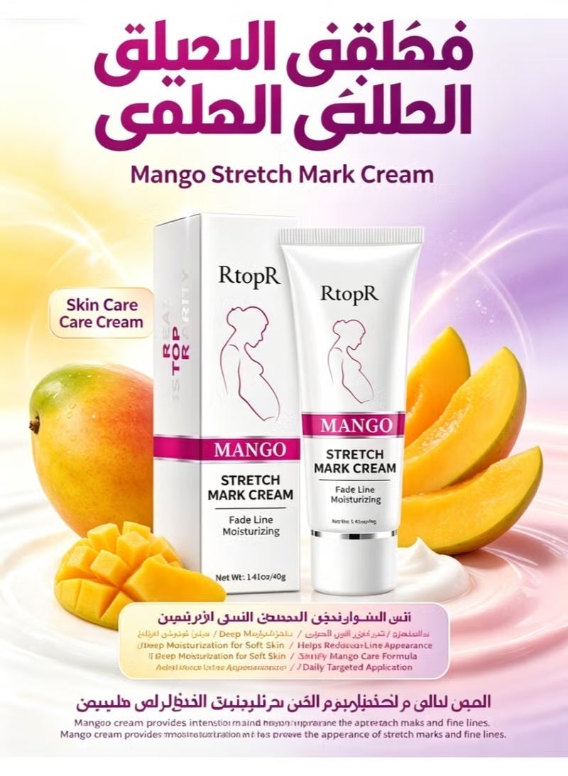 RtopR Mango Stretch Marks and Scar Cream -Stretch Marks and Scar Removal Cream for Pregnancy - Best Body Moisturizer-40g - Image 1