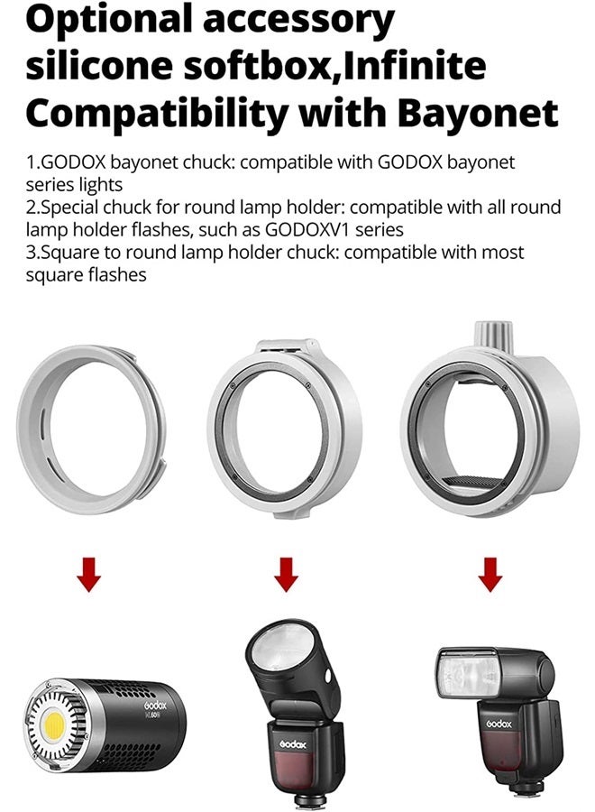 Godox Camera Flash Diffuser Light ML-CD15 for Speedlight Photography Camera Accessories Modifier for Godox AD100PRO AD200PRO AD300PRO AD400PRO V1 V860III TT685II TT600 ML30 ML30Bi ML60 ML60Bi