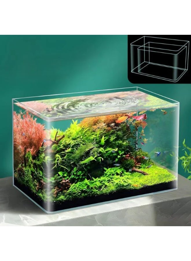 حوض أسماك أنيق ذو زاوية مستديرة منحنية عالي الجودة من الزجاج الشفاف الكريستالي - Image 1