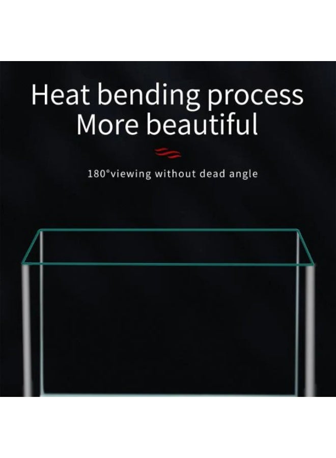 حوض أسماك أنيق ذو زاوية مستديرة منحنية عالي الجودة من الزجاج الشفاف الكريستالي - Image 4