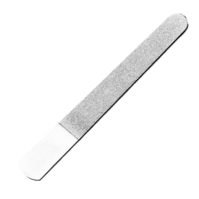 Diamond Nail File 5-Inch Grey Extra Coarse Double-Sided - Strong Grip Reinforced Handle Metal Nail File for Thick Fungal Toenails, Men, Women, Dog Claw Grooming