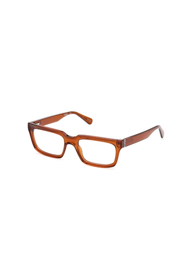 GUESS Gu8253 Rectangular Injected Frames For Unisex Size 53, Shiny Light Brown - Image 1