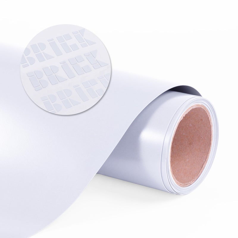 Siser Brick 600 Heat Transfer Vinyl, 11.8" x 3FT Roll (White - HEX #EFF0F1) - Compatible with Siser Romeo/Juliet & Other Professional or Craft Cutters - 3D HTV - CPSIA Certified - Image 1
