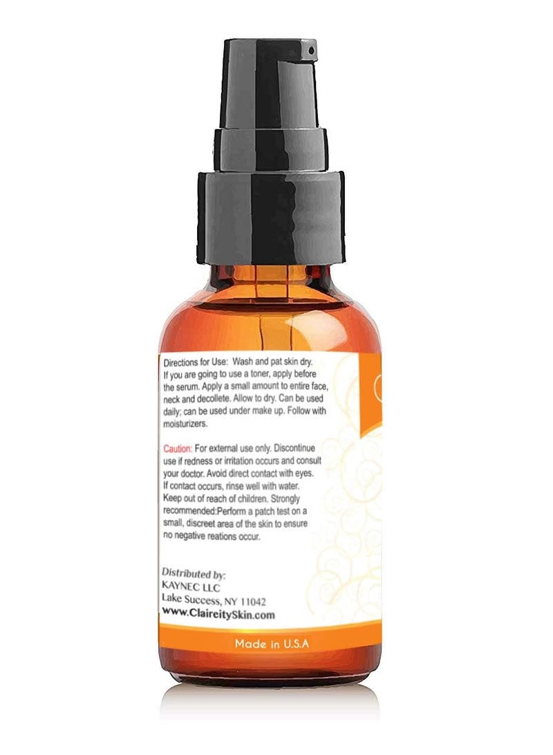 Claire-ity 25 percent Vitamin C Serum with Hyaluronic Acid and Vitamin E, Best Organic Anti-Aging Moisturizer Serum for Face, Neck & Decollete(1 fl. oz) - Image 2