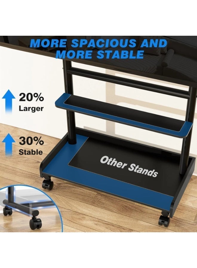 ارفايفر عربة شاشة متحركة متينة بعجلات دوارة قابلة للقفل لشاشات LCD وLED وOLED والذكية بحجم 40–86 بوصة – حامل أرضي قابل لتعديل الارتفاع مع رف AV، يدعم حتى 68 كجم - Image 5