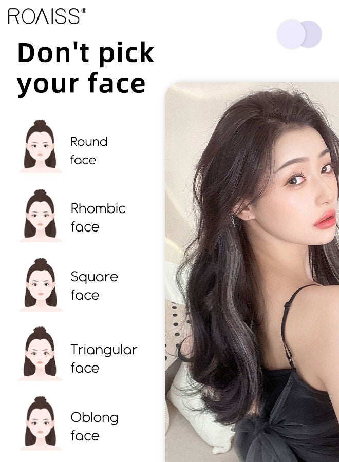 Women's V-Shaped Long Hair Extension One Piece Hair Extensions Hair Volume Increase Fluffy Big Wave Curly Hair Wig Heat Resistant Synthetic Hairpiece with 5 Clips for Women Daily Use