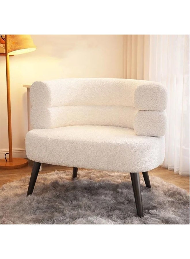 ZUIHAO Accent Chair Sherpa Boucle Accent Chair Round Upholstered Barrel Arm Chair for Small Spaces Fluffy Side Corner Sofa for Living Room, Bedroom Vanity Office Reading Nook - Image 1