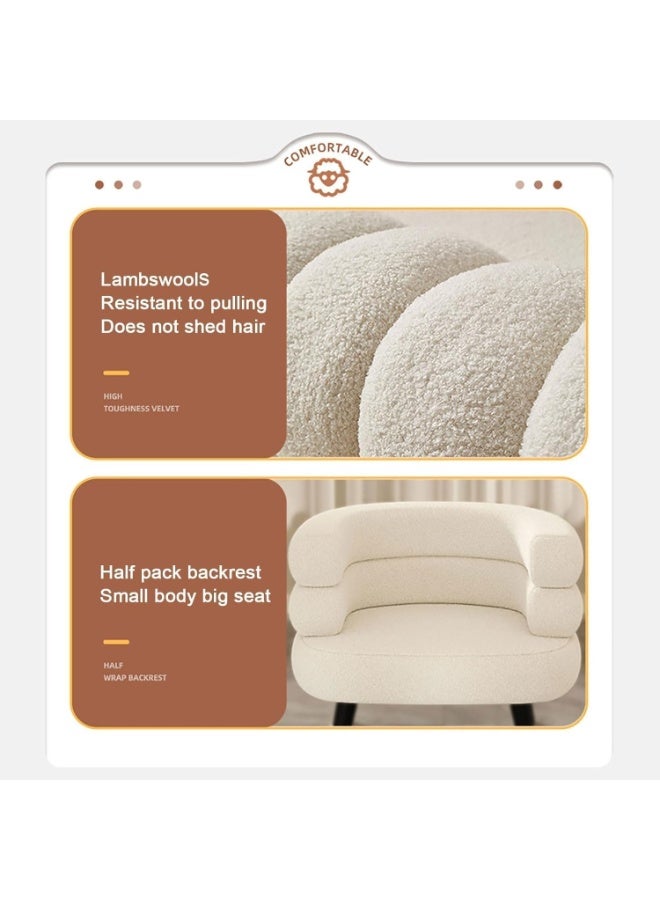 ZUIHAO Accent Chair Sherpa Boucle Accent Chair Round Upholstered Barrel Arm Chair for Small Spaces Fluffy Side Corner Sofa for Living Room, Bedroom Vanity Office Reading Nook - Image 5