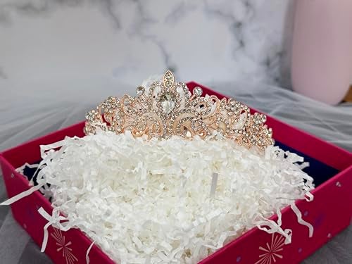 JETKONG 3 Pcs Bachelorette Party Decorations Bridal Shower Crown, Bride to Be Sash&Veil for Women Bachelorette Party Gifts, Bachelorette Party Supplies, Gifts, Favors (Rose Gold) - Image 5