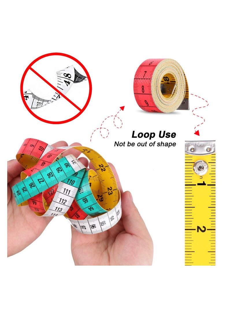 Soft Tape Measure for Body Measuring 150 cm, Body Fabric Sewing Tailor Cloth Knitting Home Craft Measurements with Snap Button Closure, Dual Sided