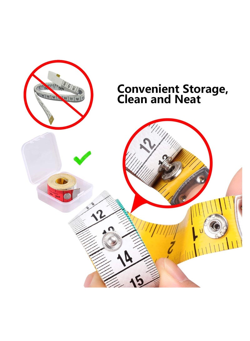 Soft Tape Measure for Body Measuring 150 cm, Body Fabric Sewing Tailor Cloth Knitting Home Craft Measurements with Snap Button Closure, Dual Sided