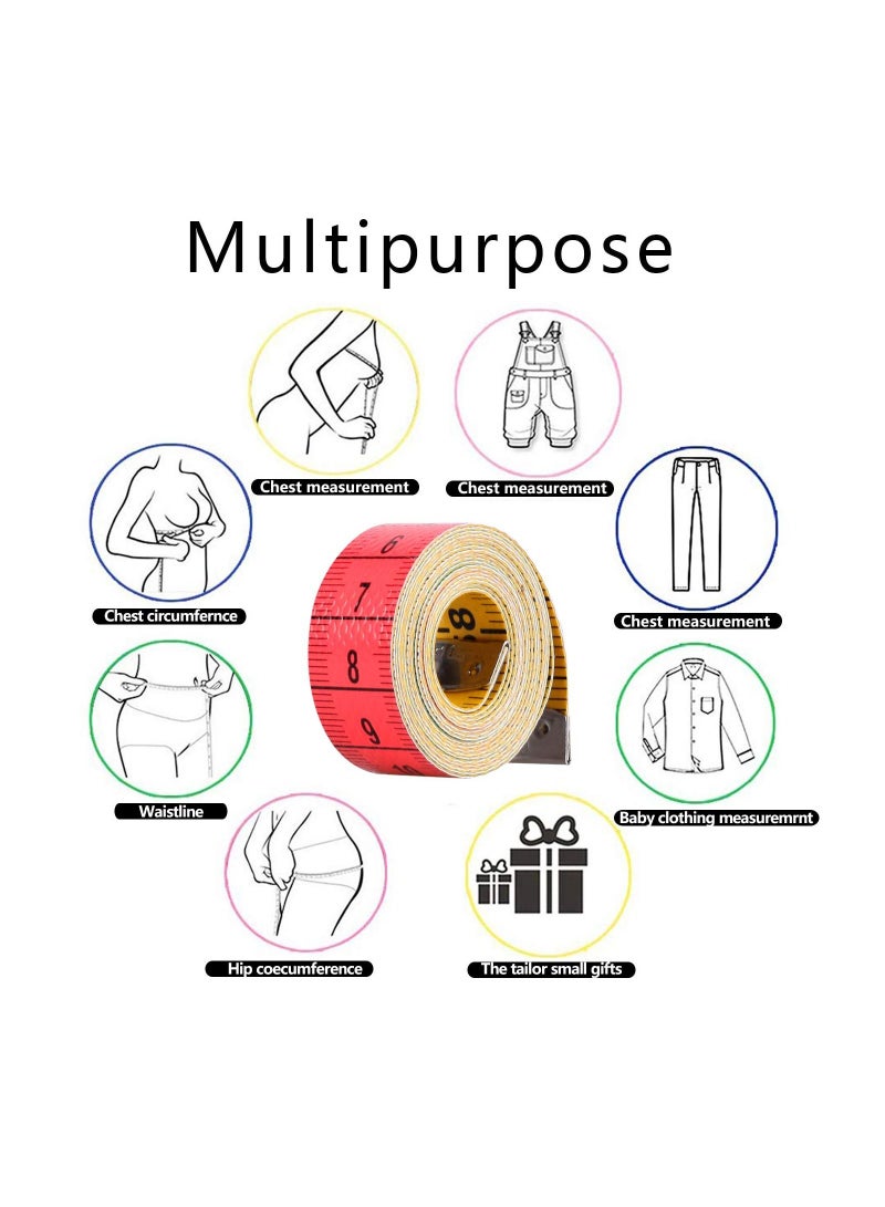 Soft Tape Measure for Body Measuring 150 cm, Body Fabric Sewing Tailor Cloth Knitting Home Craft Measurements with Snap Button Closure, Dual Sided