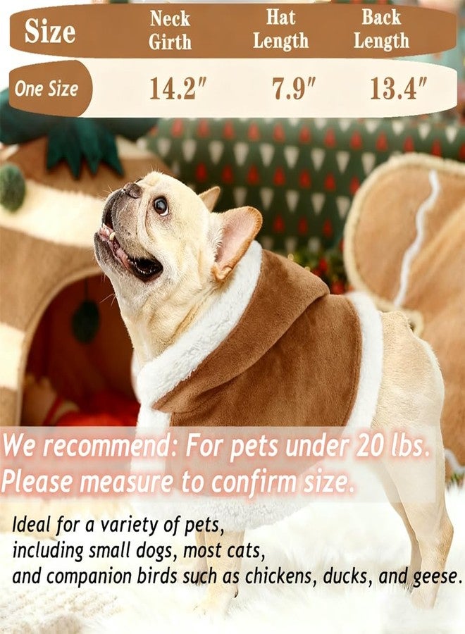 Kvittra Pet Christmas Costume, Dogs Cats Chicken Duck Goose Cape with Hat Santa Claus Cloak and Xmas Deer with Pom Poms, for Domestic Pet Puppy Cat Gifts Christmas Outfit - Within 20 pounds (Deer) - Image 3