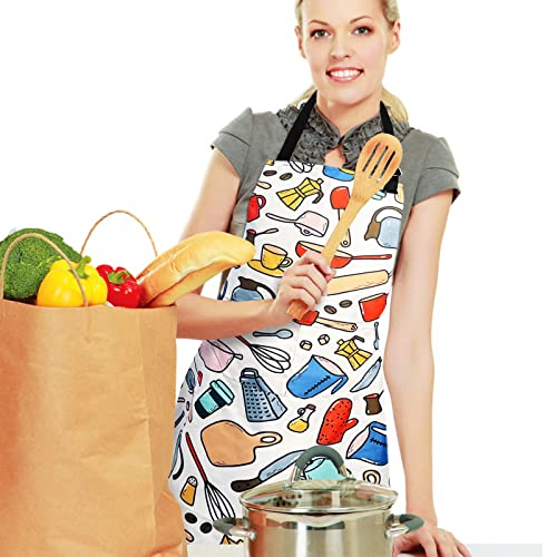Sosolong Adjustable Waterproof Apron, Apron with 2 Pockets Cooking Kitchen Aprons for Women Men Chef, Adult Gifts - Image 2