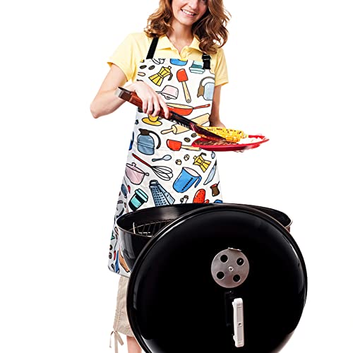 Sosolong Adjustable Waterproof Apron, Apron with 2 Pockets Cooking Kitchen Aprons for Women Men Chef, Adult Gifts - Image 4
